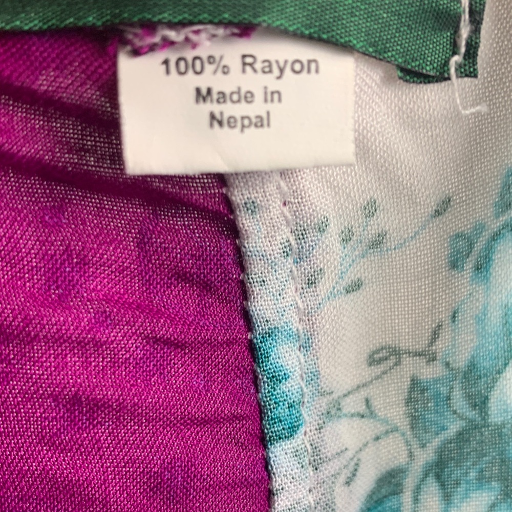 Boho Patchwork Rayon Wrap Top with Belle Sleeves … - image 3